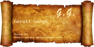 Gerstl Gergő névjegykártya